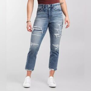 BKE Parker Universal Fit Distressed Ankle Straight Stretch Jeans Nimley Size 27